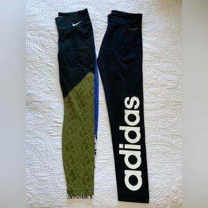 Lot of 2 workout women’s pants Adidas and Nike -pre owned